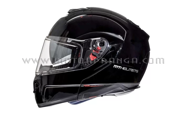 MT ATOM SV solid black flip up helmet