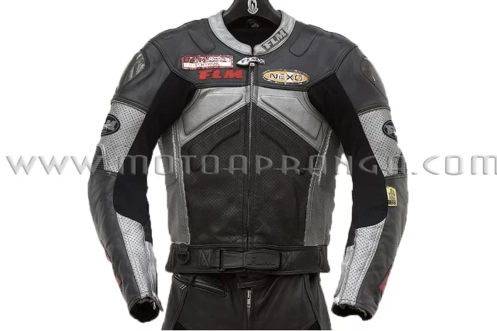 FLM Supermoto 2 piece leather suit