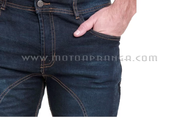 Motorcycle jeans with protective ARAMID lining and protectors - DARK BLUE