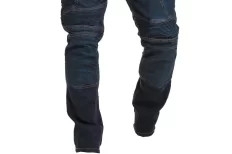 Motorcycle jeans with protective ARAMID lining and protectors - DARK BLUE