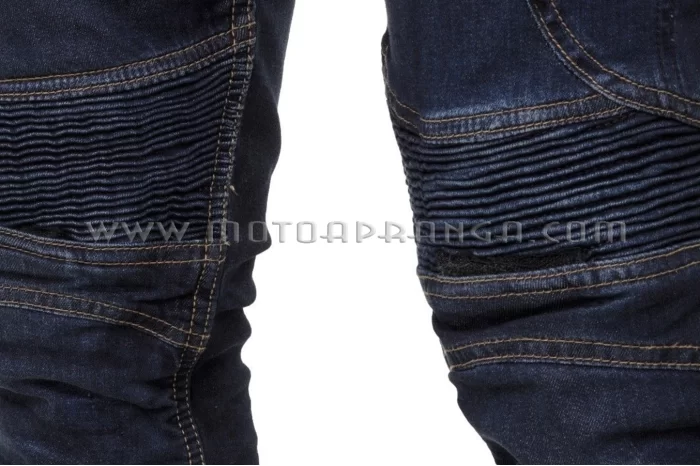 Motorcycle jeans with protective ARAMID lining and protectors - DARK BLUE