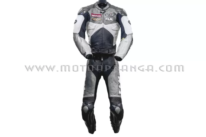 FLM EVO-1 leather suit with race hump (with protectors)