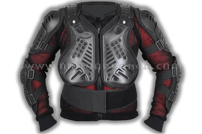 Motorcycle body armor jacket