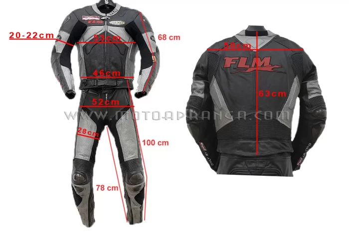 FLM Supermoto 2 piece leather suit