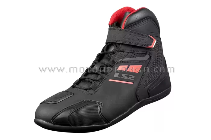 LS2 Garra Man Boots, Black Red