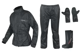 Waterproof motorcycle 4 pc set (rain suit jacket + trousers + gloves + boots)