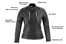 SM-Ana lady textile jacket with protectors