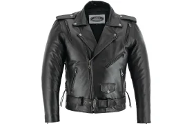 Classic chopper leather jacket with protectors