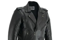 Classic chopper leather jacket with protectors