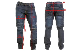 Motorcycle jeans with protective ARAMID lining and protectors - DARK BLUE