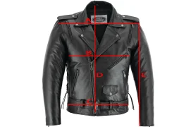 Classic chopper leather jacket with protectors 2
