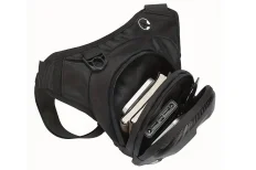 Motorcycle bag on the leg