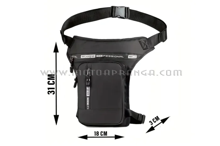 Motorcycle bag (soft) on the leg