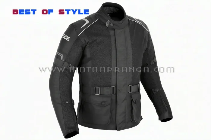 B.O.S. black textile jacket - waterproof and windproof